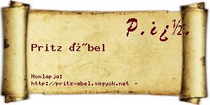 Pritz Ábel névjegykártya